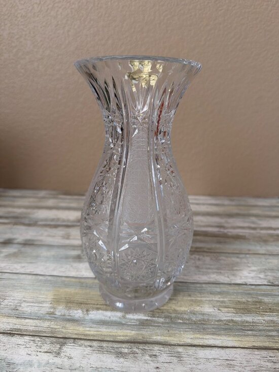 Julia Other - Vintage Julia Made in Poland Hand Cut Lead Crystal Vase 24% PbO 8"